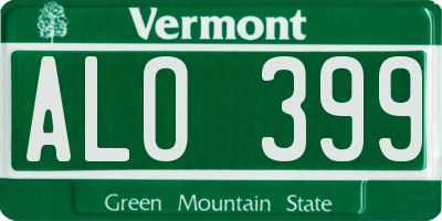 VT license plate ALO399