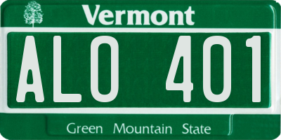 VT license plate ALO401