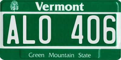 VT license plate ALO406