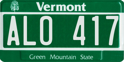 VT license plate ALO417