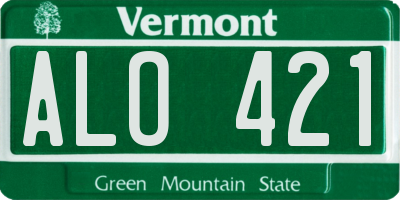VT license plate ALO421