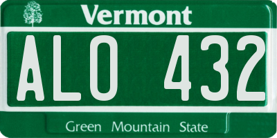 VT license plate ALO432