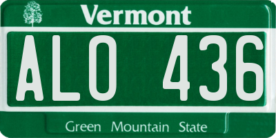 VT license plate ALO436