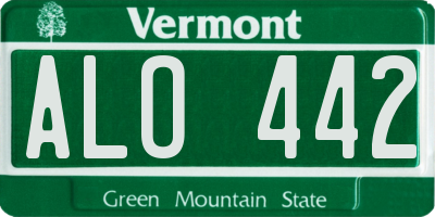VT license plate ALO442