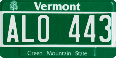 VT license plate ALO443