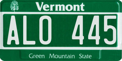 VT license plate ALO445