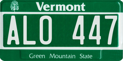 VT license plate ALO447