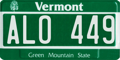 VT license plate ALO449