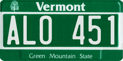 VT license plate ALO451