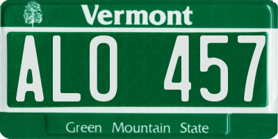 VT license plate ALO457
