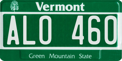 VT license plate ALO460