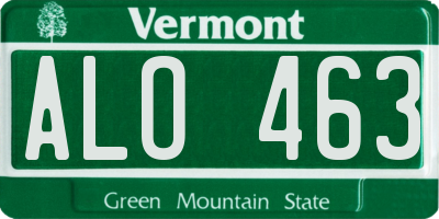 VT license plate ALO463