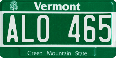 VT license plate ALO465