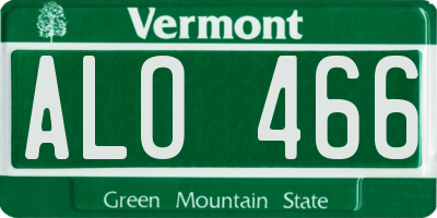 VT license plate ALO466