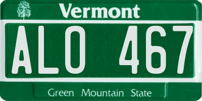 VT license plate ALO467