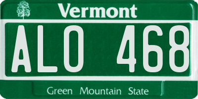 VT license plate ALO468