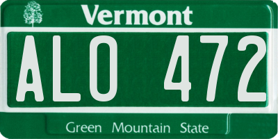 VT license plate ALO472