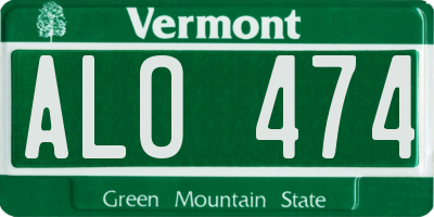 VT license plate ALO474