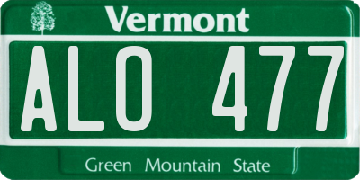 VT license plate ALO477
