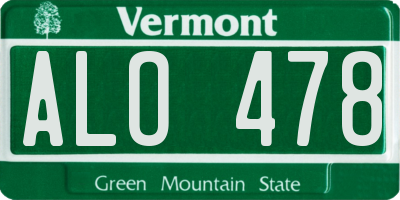 VT license plate ALO478