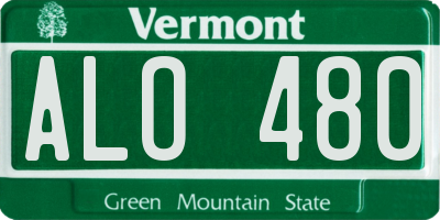 VT license plate ALO480