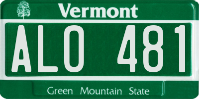VT license plate ALO481