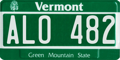 VT license plate ALO482