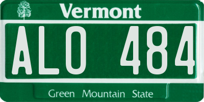 VT license plate ALO484