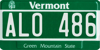 VT license plate ALO486