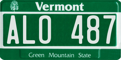 VT license plate ALO487
