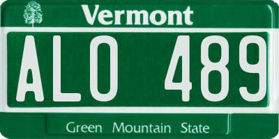 VT license plate ALO489