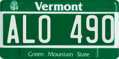VT license plate ALO490