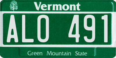 VT license plate ALO491