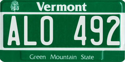 VT license plate ALO492