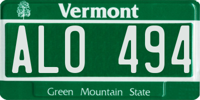 VT license plate ALO494
