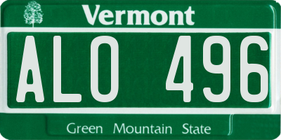 VT license plate ALO496