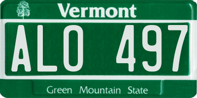 VT license plate ALO497