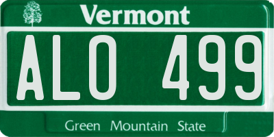 VT license plate ALO499