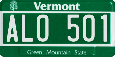 VT license plate ALO501