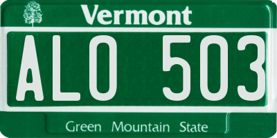 VT license plate ALO503
