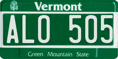 VT license plate ALO505
