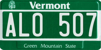 VT license plate ALO507