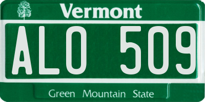 VT license plate ALO509