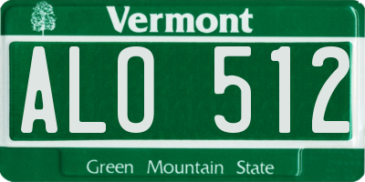VT license plate ALO512