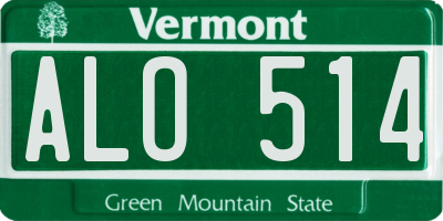 VT license plate ALO514
