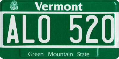 VT license plate ALO520