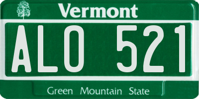VT license plate ALO521