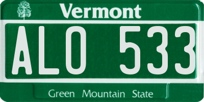 VT license plate ALO533