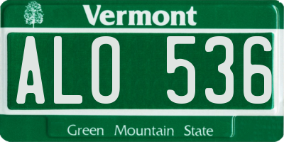 VT license plate ALO536