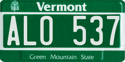 VT license plate ALO537